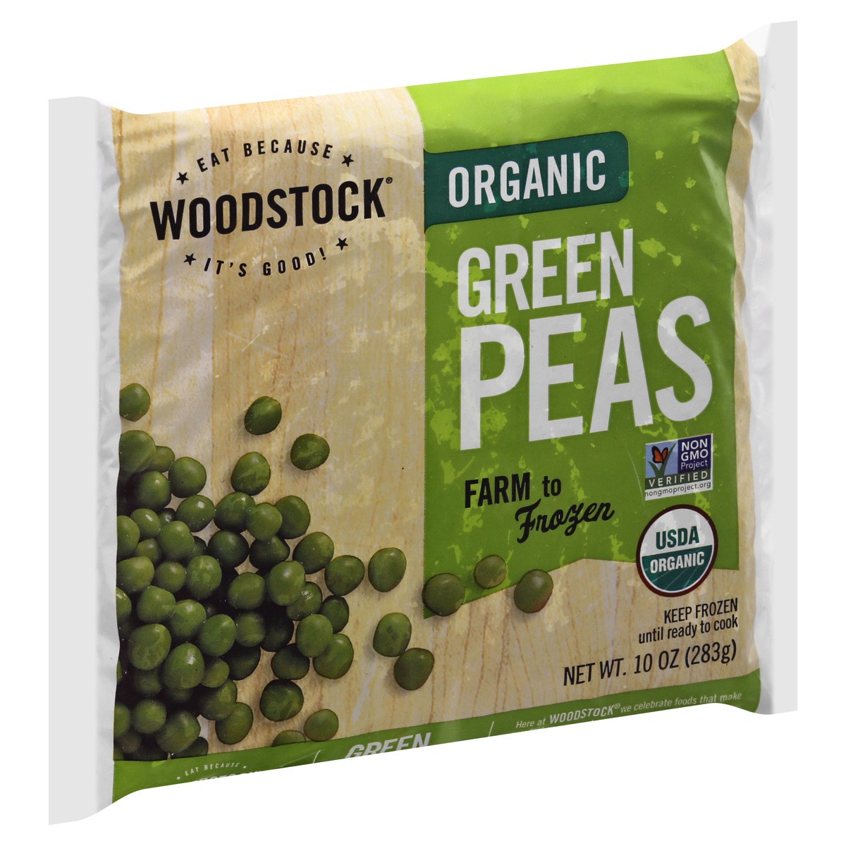 slide 10 of 13, Woodstock Organic Green Peas 10 oz, 10 oz