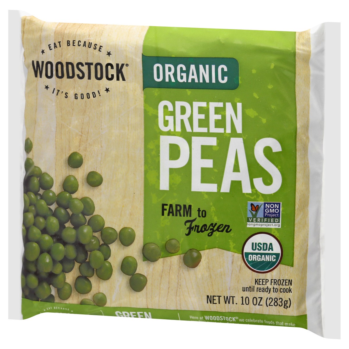 slide 9 of 13, Woodstock Organic Green Peas 10 oz, 10 oz