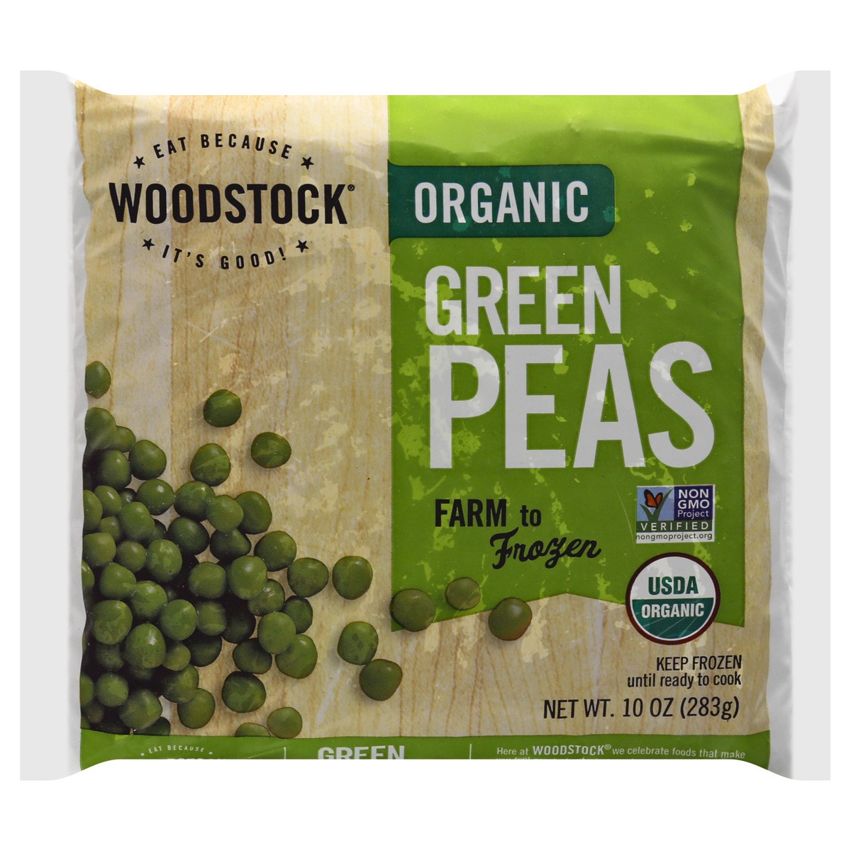 slide 3 of 13, Woodstock Organic Green Peas 10 oz, 10 oz