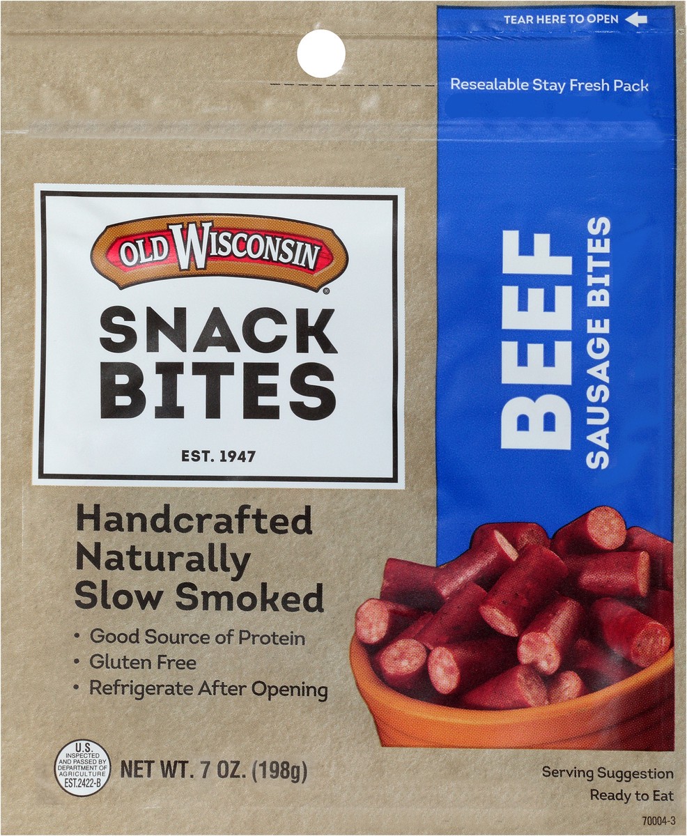 slide 4 of 7, Old Wisconsin Beef Sausage Snack Bites 7 oz. Pouch, 7 oz