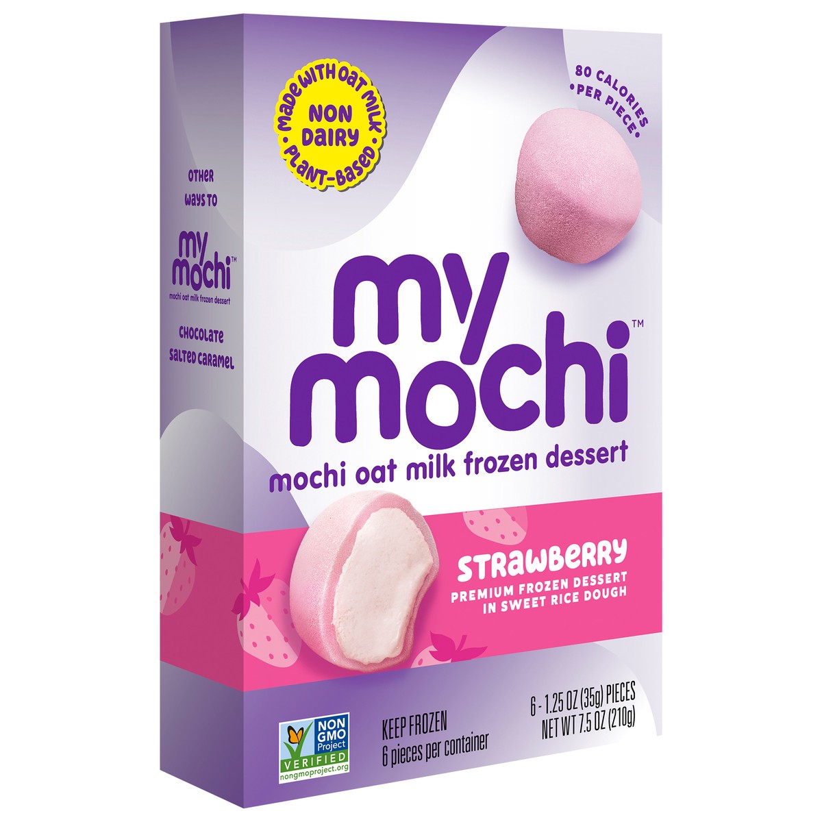 slide 3 of 9, My/Mochi Non-Dairy Frozen Dessert Strawberry, 6-Pack, 6 ct; 1.5 oz