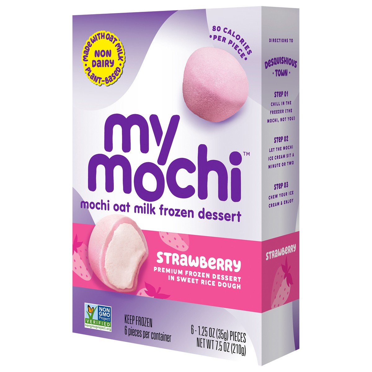 slide 7 of 9, My/Mochi Non-Dairy Frozen Dessert Strawberry, 6-Pack, 6 ct; 1.5 oz