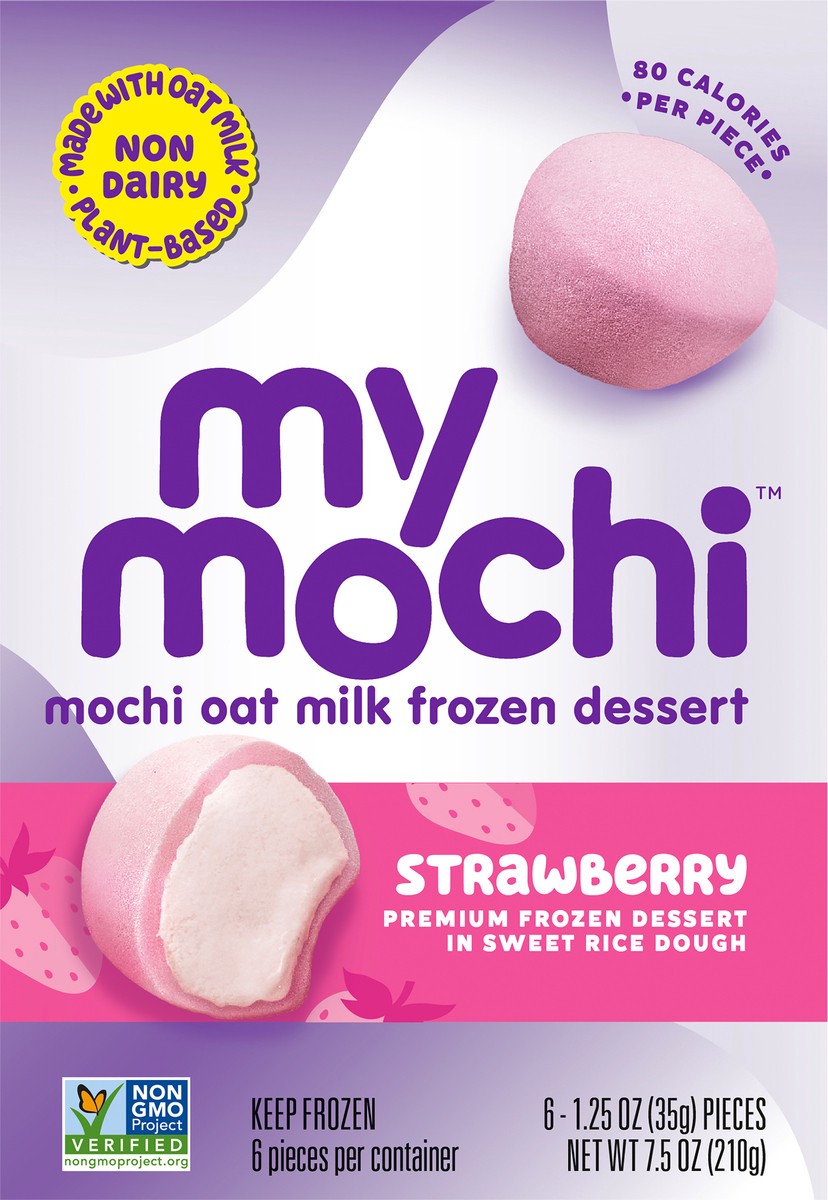 slide 5 of 9, My/Mochi Non-Dairy Frozen Dessert Strawberry, 6-Pack, 6 ct; 1.5 oz