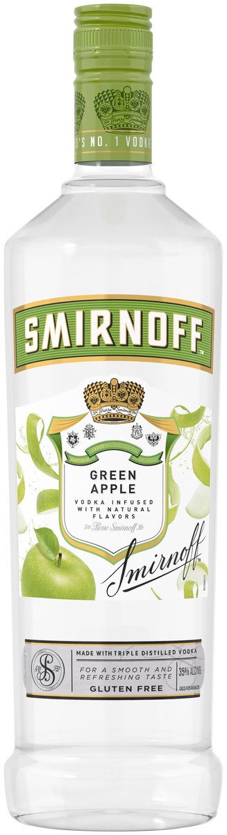 slide 1 of 4, Smirnoff Green Apple Vodka, 1 l