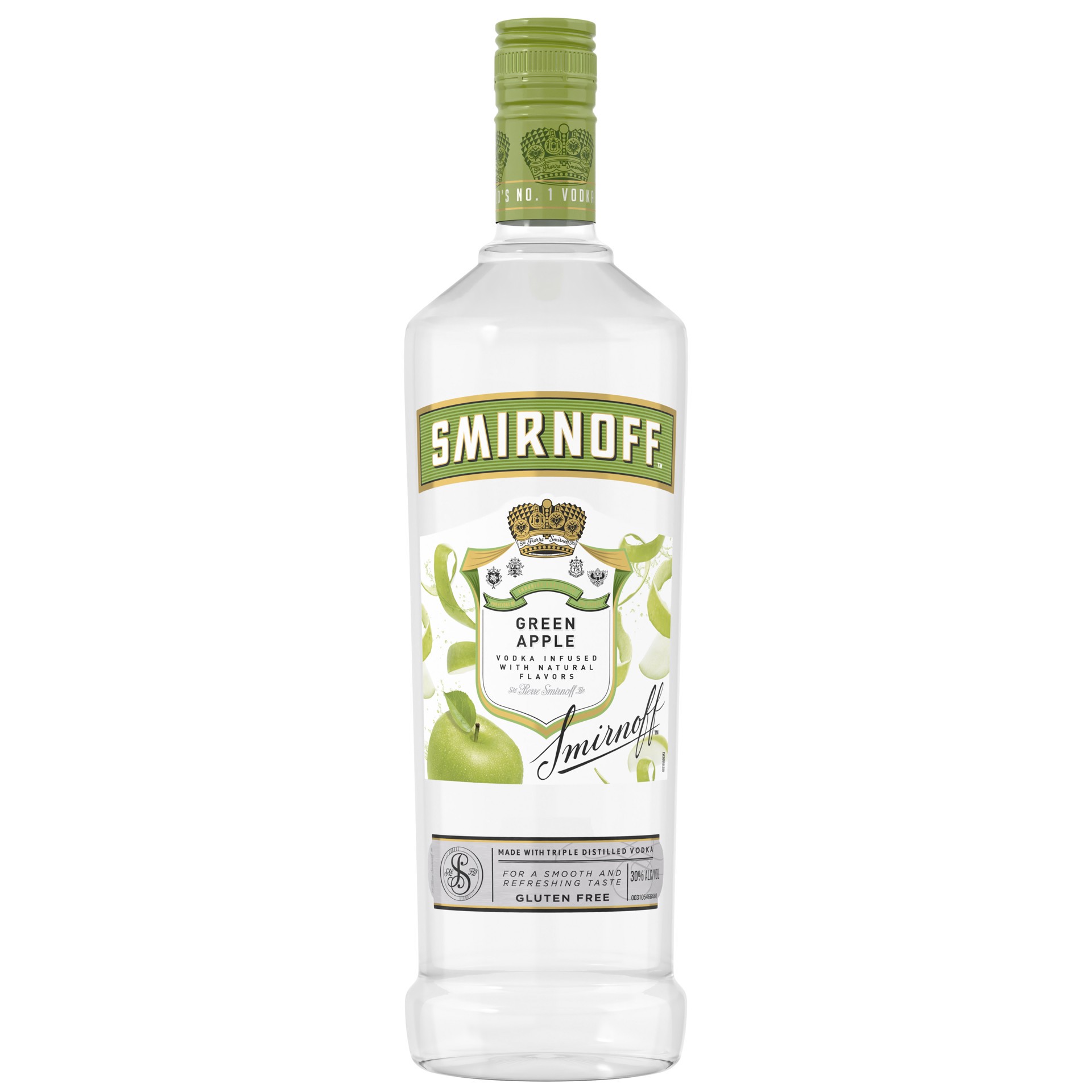 slide 1 of 4, Smirnoff Green Apple (Vodka Infused With Natural Flavors), 1 L, 1 liter