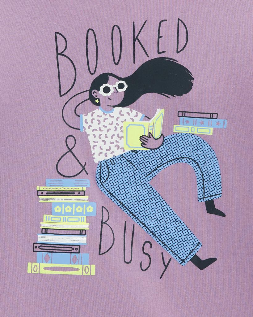 slide 2 of 2, Oshkosh Kid Booked & Busy Long-Sleeve Graphic Tee - Purple Purple L, 1 ct