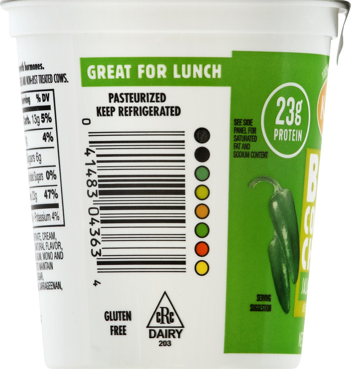 slide 3 of 13, Kemps Small Curd 4% Milkfat Min Bold Jalapeno Cheddar Cottage Cheese 7.3 oz, 7.3 oz