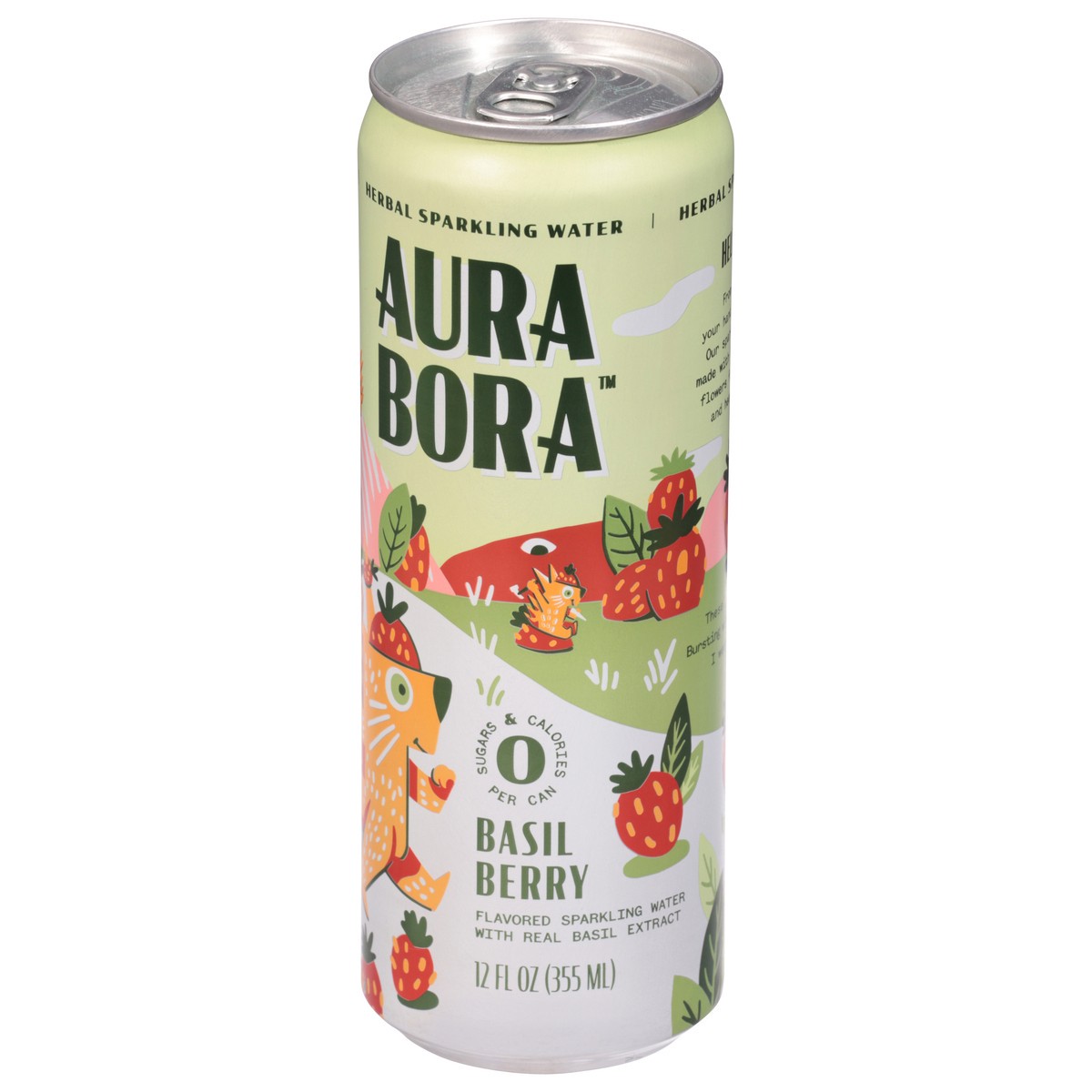 slide 9 of 9, Aura Bora Basil Berry Herbal Sparkling Water - 12 fl oz, 12 fl oz