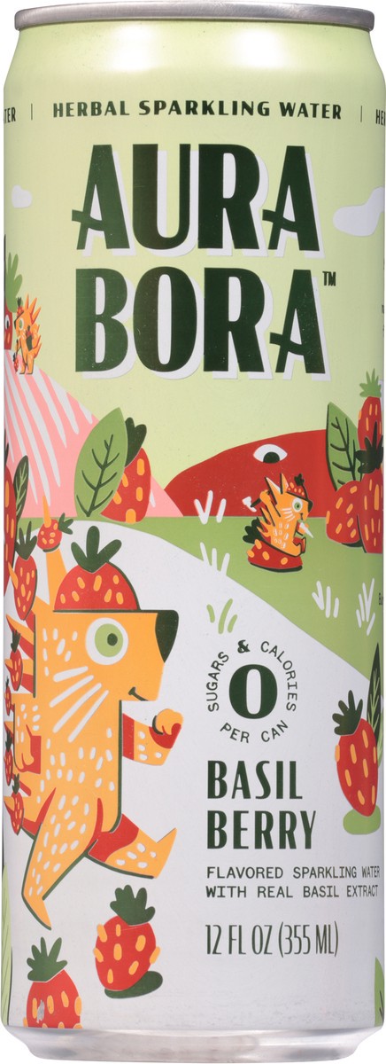 slide 5 of 9, Aura Bora Basil Berry Herbal Sparkling Water - 12 fl oz, 12 fl oz