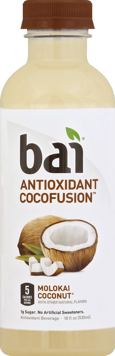 slide 1 of 3, Bai Coconut Flavored Water, Molokai Coconut, Antioxidant Infused Drinks, 18 Fluid Ounce Bottle, 18 oz