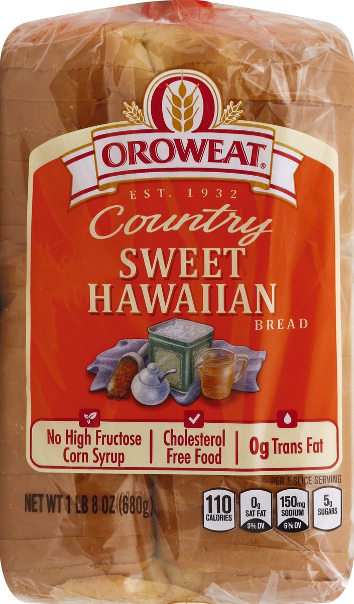 slide 2 of 5, Oroweat Sweet Hawaiian Bread, 24 oz