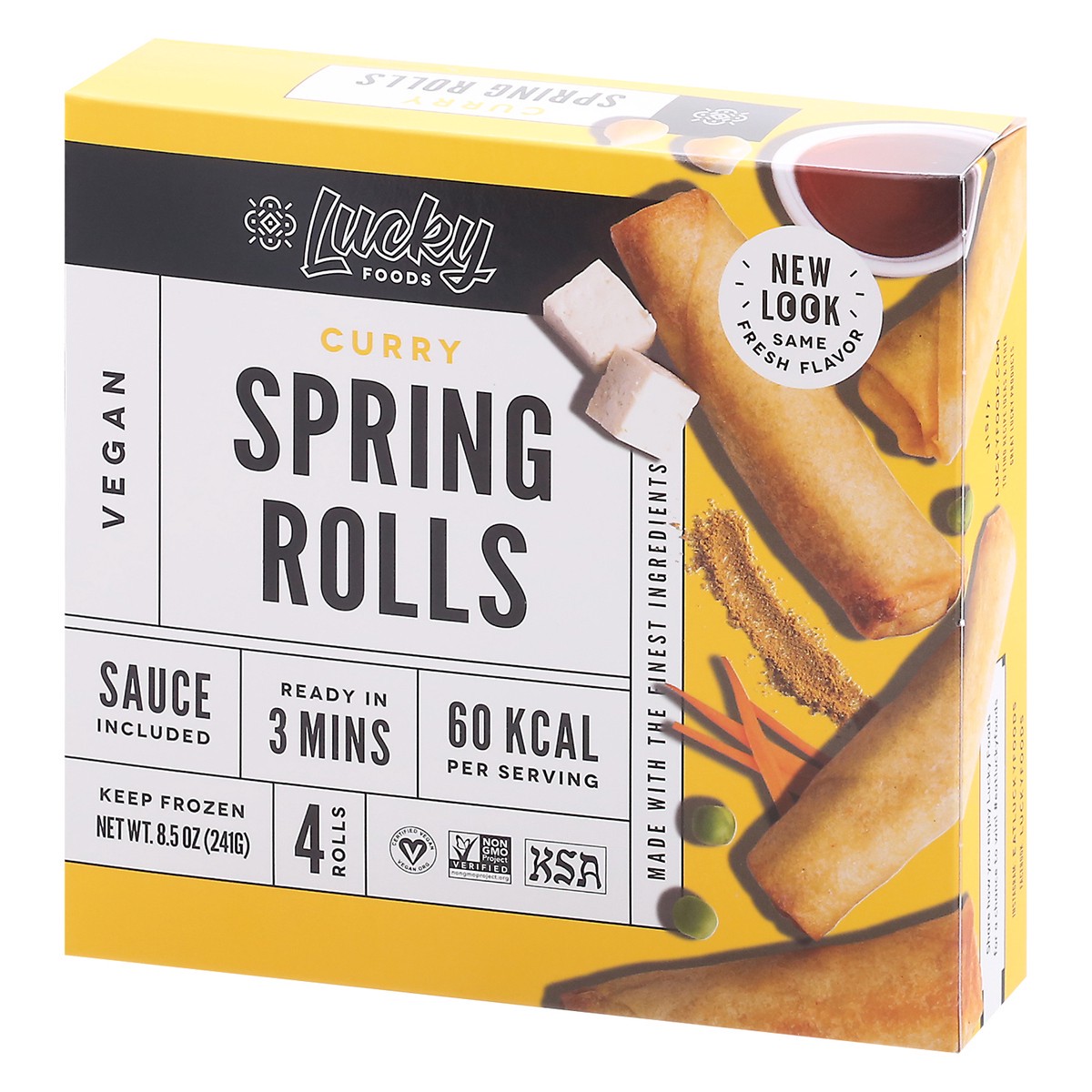 slide 3 of 9, Lucky Foods Curry Spring Rolls 4 ea, 4 ct