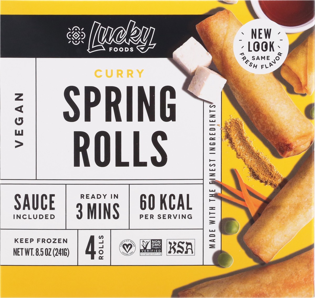 slide 1 of 9, Lucky Foods Curry Spring Rolls 4 ea, 4 ct