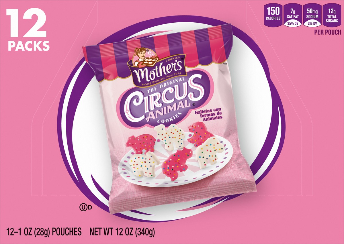 slide 3 of 14, Mother's Circus Animal Cookies 12 - 1 oz Pouch, 12 ct