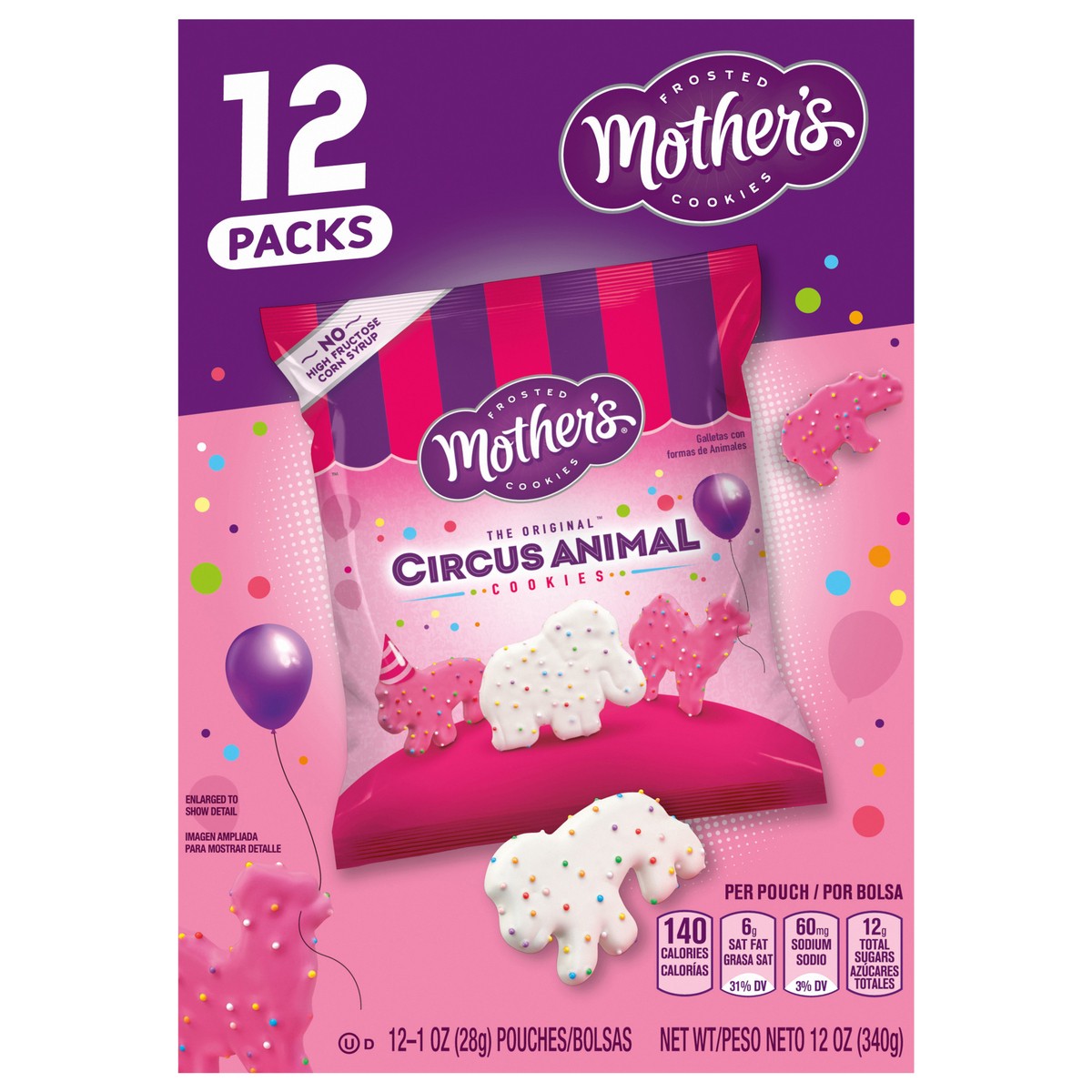 slide 1 of 14, Mother's Circus Animal Cookies 12 - 1 oz Pouch, 12 ct