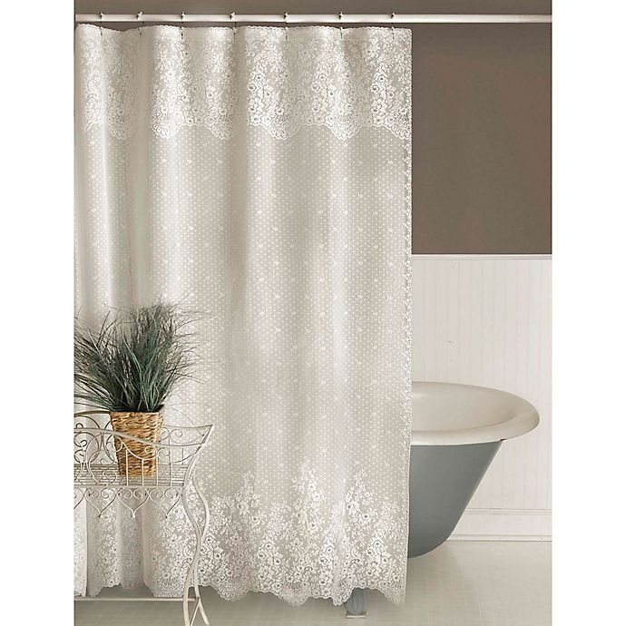 slide 1 of 1, Heritage Lace Floret Shower Curtain White, 1 ct