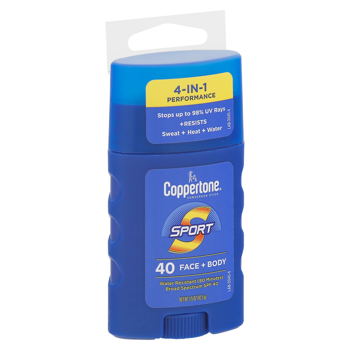 slide 2 of 12, Coppertone Sport Broad Spectrum SPF 40 Face + Body Sunscreen 1.5 oz, 1 ct
