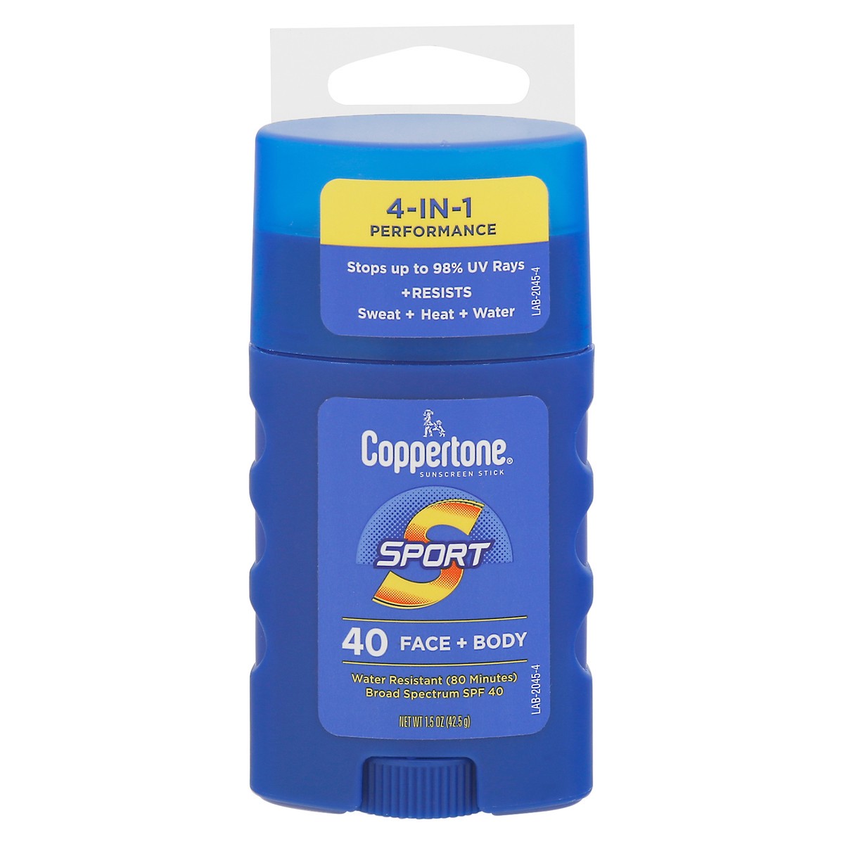 slide 1 of 12, Coppertone Sport Broad Spectrum SPF 40 Face + Body Sunscreen 1.5 oz, 1 ct