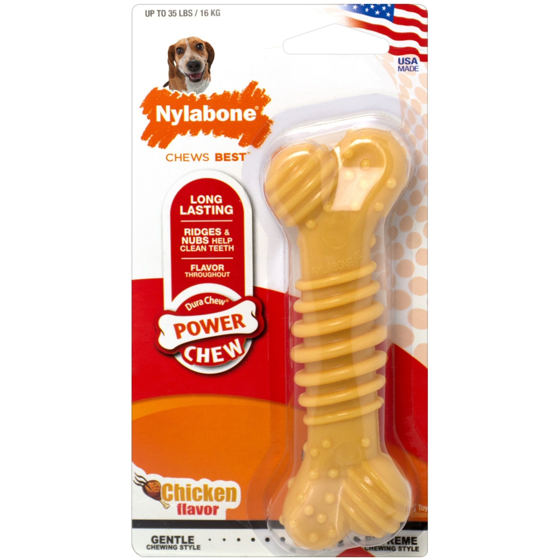 slide 1 of 1, Nylabone Dura Chew Textured Bone Wolf for Dogs, SM