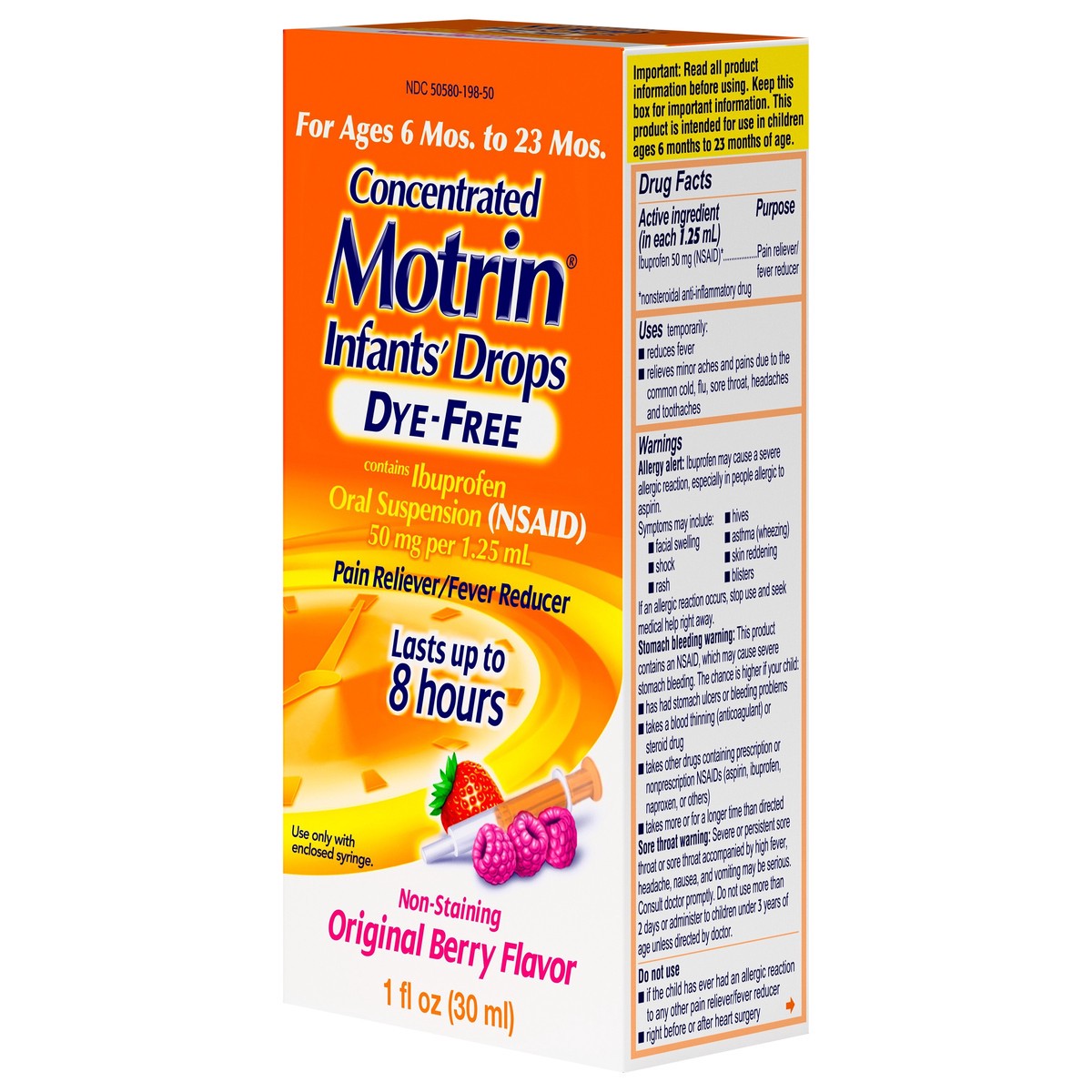 slide 8 of 11, Motrin Infants' Original Berry Flavor Pain Reliever & Fever Reducer Drops, 1 fl oz