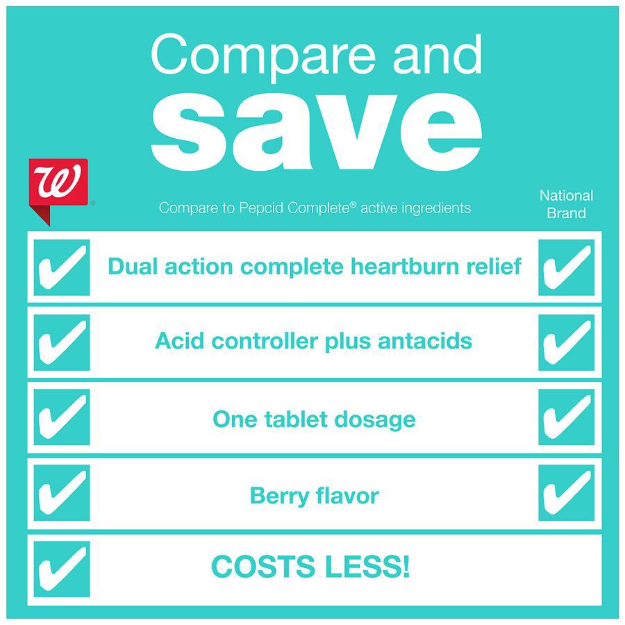 slide 4 of 5, Walgreens Famotidine Complete Chews Berry, 50 ct