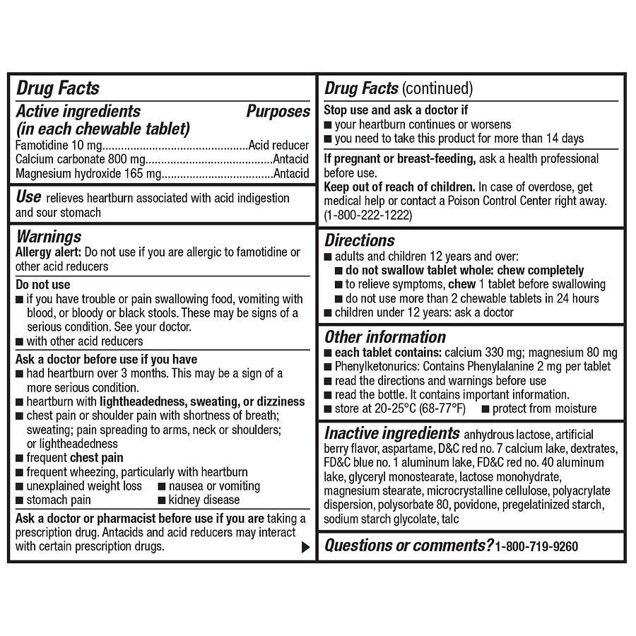 slide 3 of 5, Walgreens Famotidine Complete Chews Berry, 50 ct