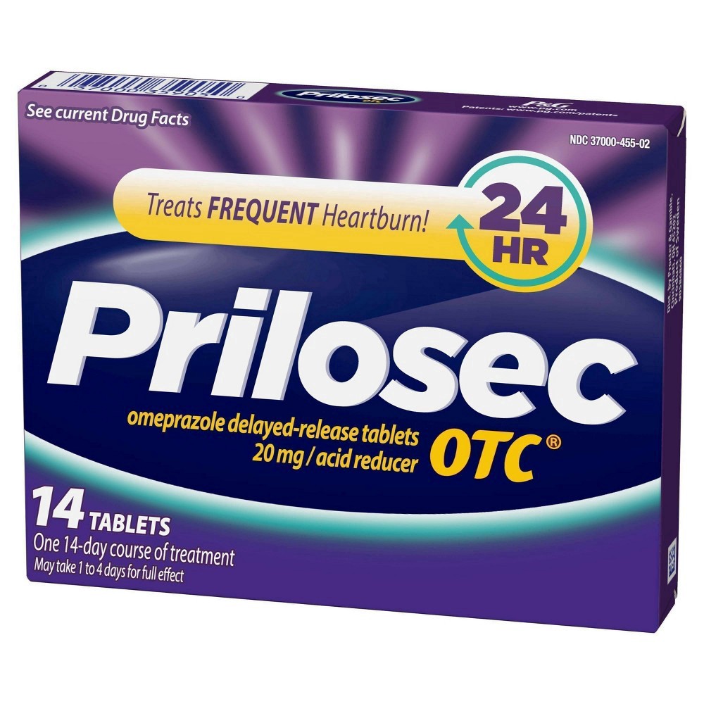 slide 8 of 17, Prilosec Omeprazole 20mg Delayed-Release Acid Reducer for Frequent Heartburn Tablets - 14ct, 14 ct