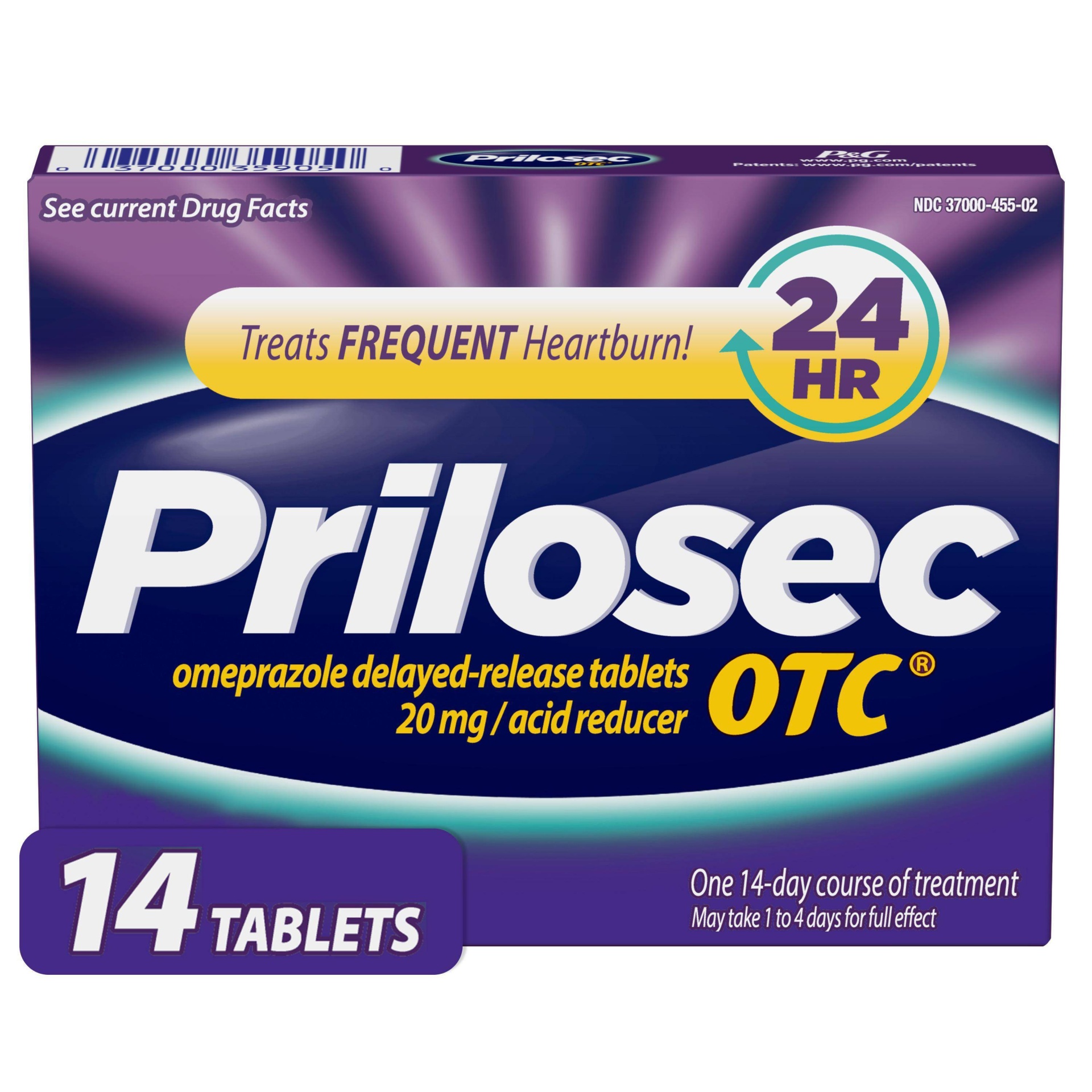 slide 1 of 2, Prilosec Acid Reducer Tablets, 14 ct