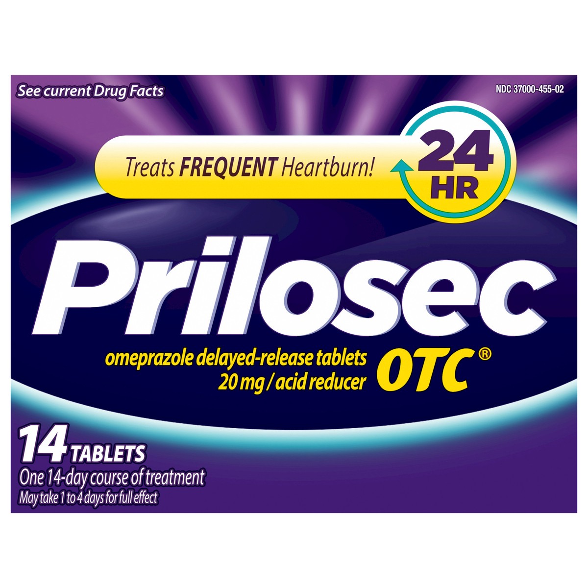 slide 1 of 17, Prilosec, Omeprazole Delayed Release 20mg, Acid Reducer, Treats Frequent Heartburn for 24 Hour Relief, All Day, All Night*, Heartburn Medicine, 20mg, 14 Tablets, 14 ct