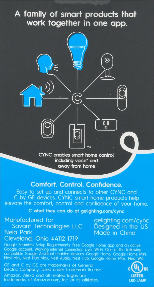slide 5 of 9, GE Cync Soft White LED Direct Connect A19 Smart Bulb 1 ea, 1 ct