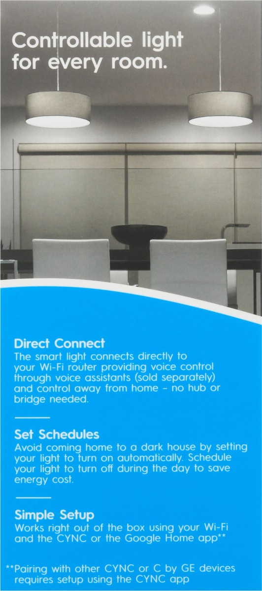 slide 8 of 9, GE Cync Soft White LED Direct Connect A19 Smart Bulb 1 ea, 1 ct