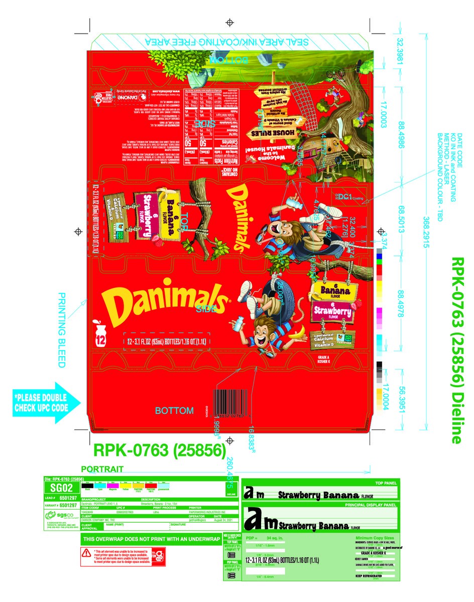 slide 7 of 15, Danimals Dannon Danimals Strawberry Explosion/Banana Split Smoothie, 12 oz