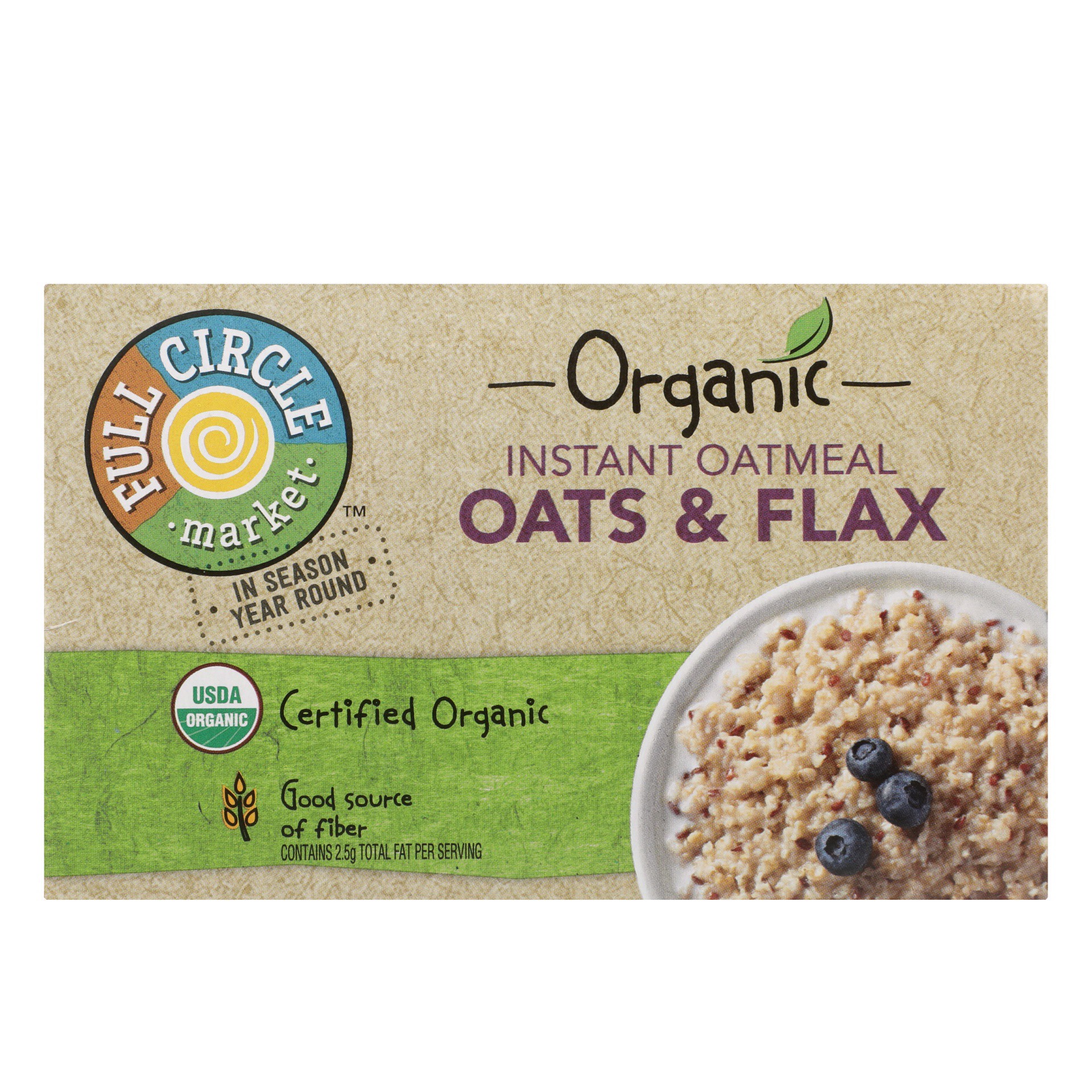 slide 5 of 6, Full Circle Market Organic Instant Flax Oatmeal, 8 ct