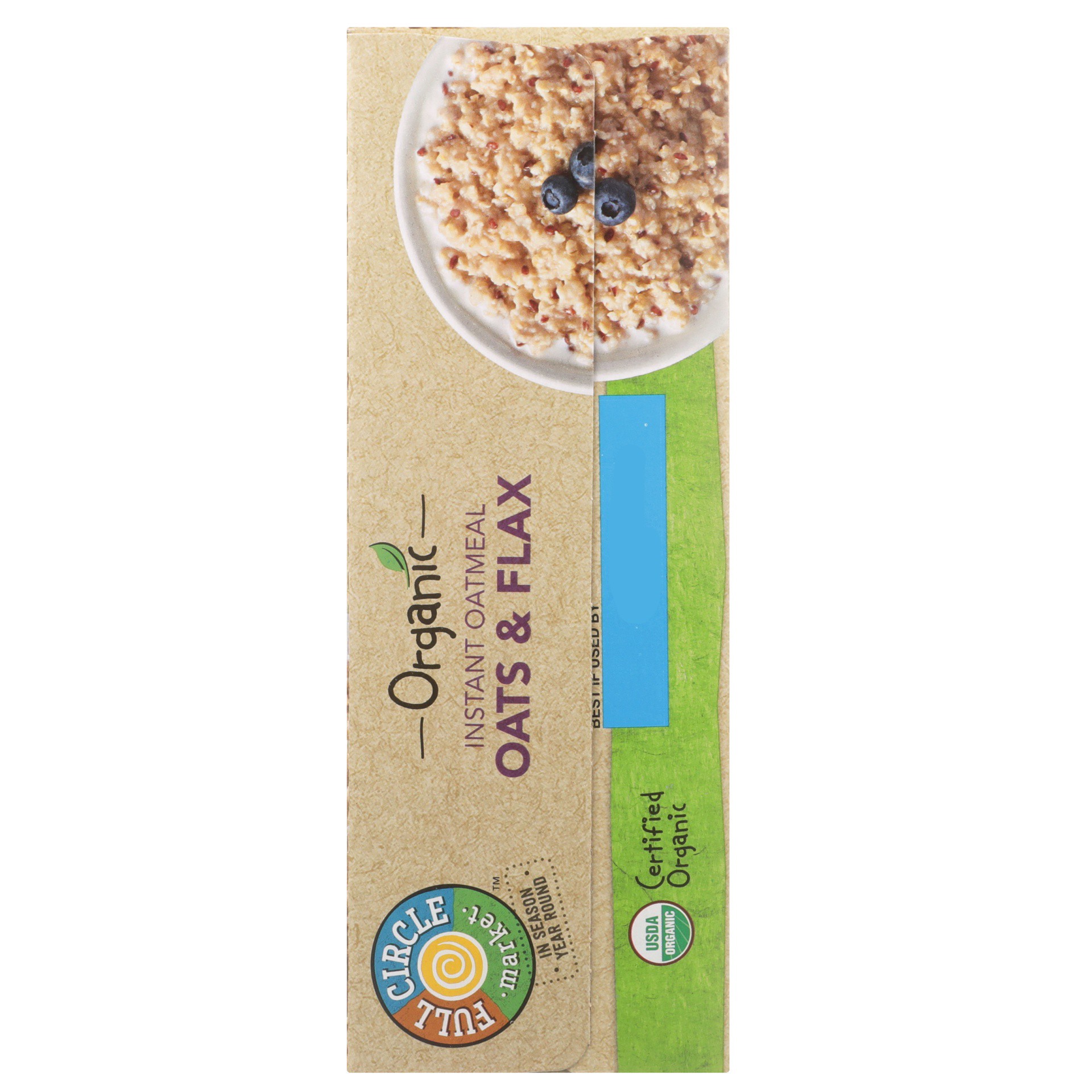 slide 6 of 6, Full Circle Market Organic Instant Flax Oatmeal, 8 ct