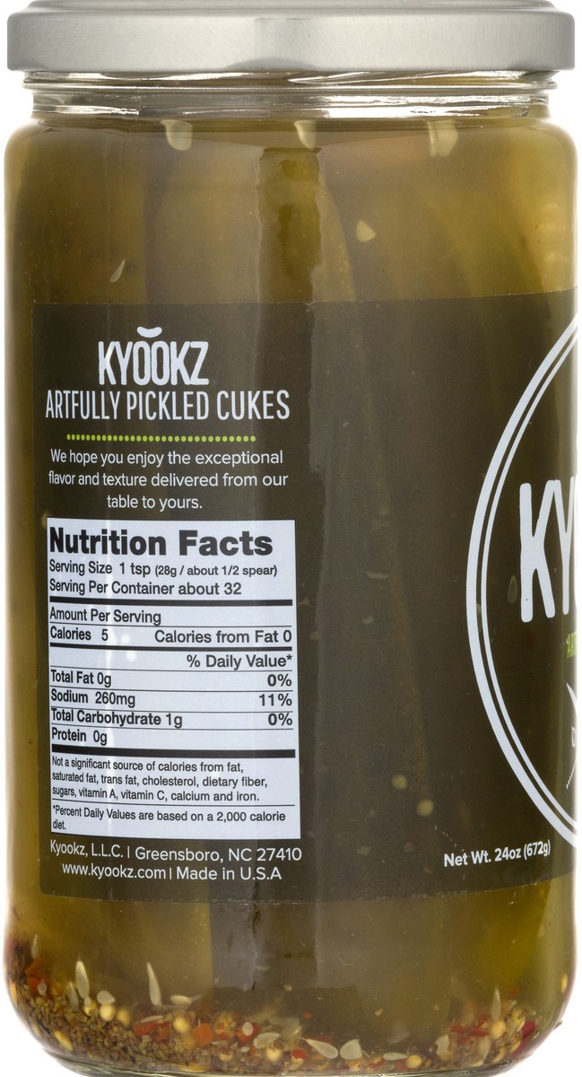 slide 3 of 10, Kyookz Dill Pickles 24 oz, 1 ct