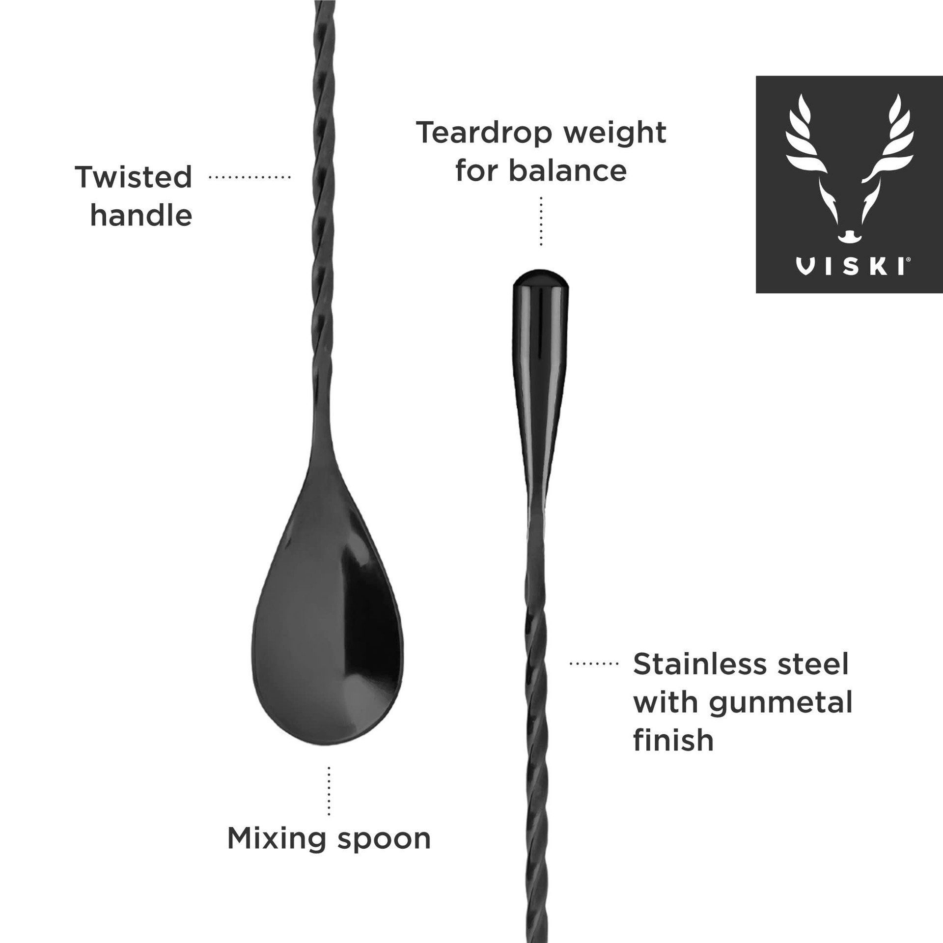 slide 3 of 5, Viski 40 cm Weighted Barspoon 1 ea, 1 ct