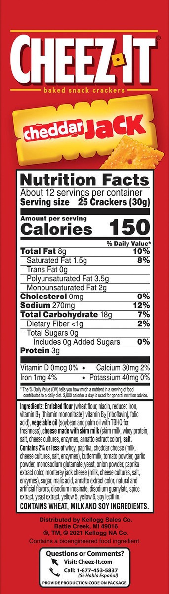 slide 8 of 8, Cheez-It Cheddar Jack Cheese Crackers, 12.4 oz