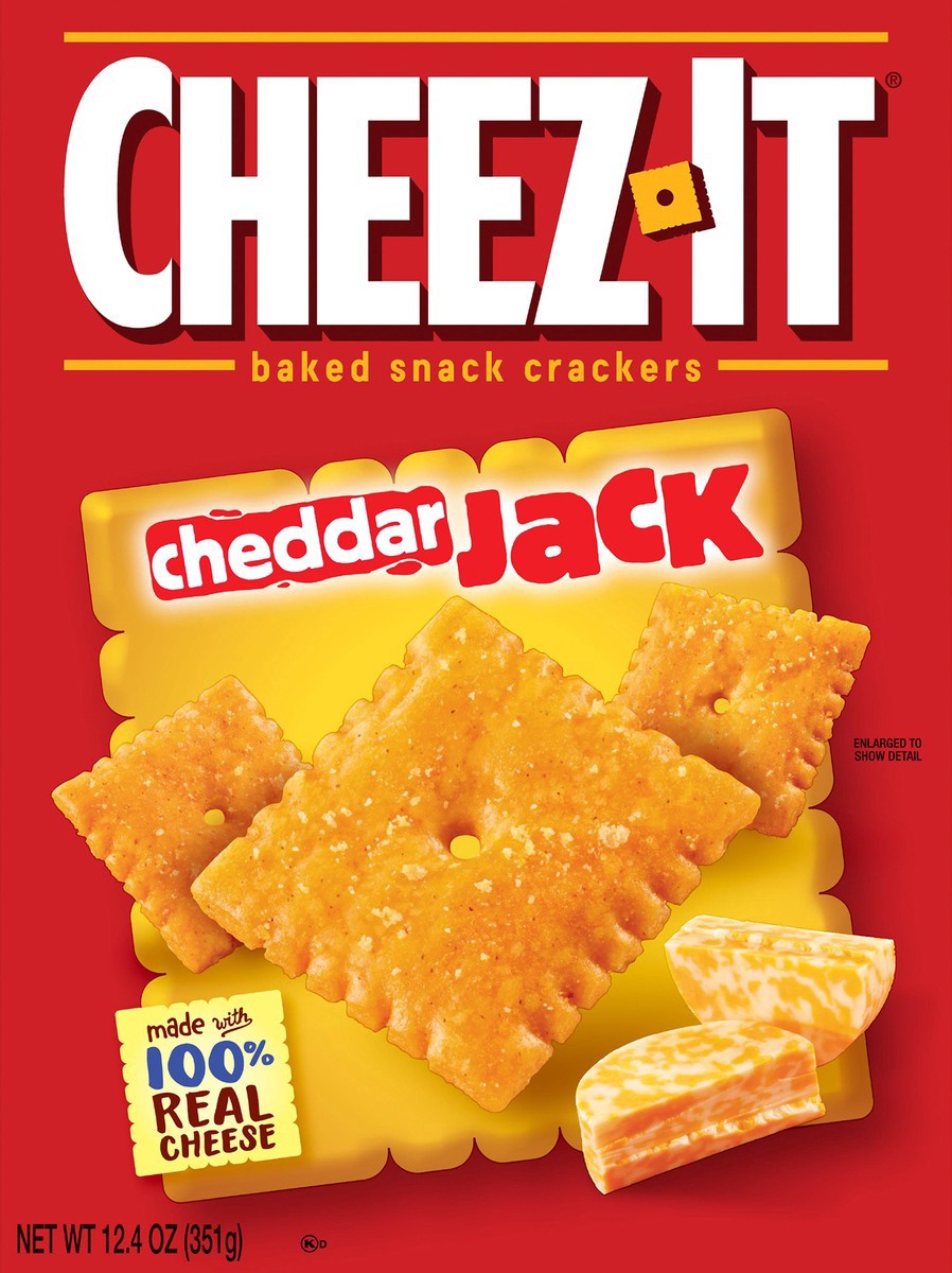 slide 2 of 8, Cheez-It Cheddar Jack Cheese Crackers, 12.4 oz