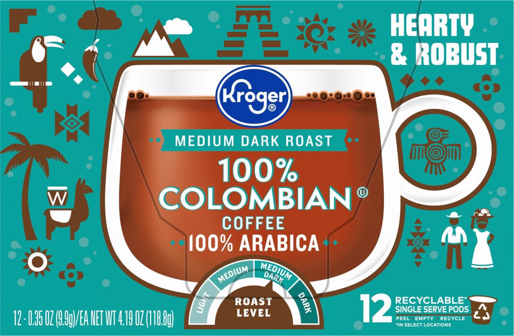 slide 2 of 3, Kroger 100% Colombian Coffee- 12 ct, 12 ct