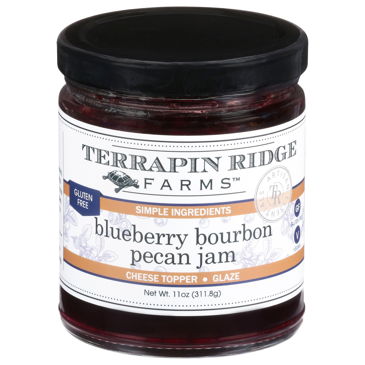 slide 1 of 1, Terrapin Beer Co. Ridge Farms Blueberry Bourbon Pecan Jam, Gluten Free, 11 oz