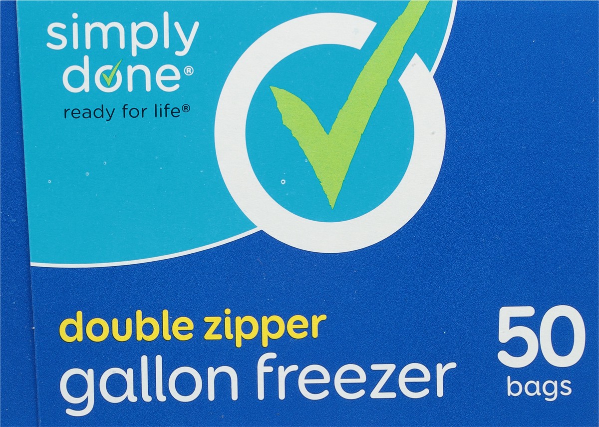 slide 6 of 9, Simply Done Gallon Double Zipper Freezer Bags Big Pack 50 ea, 50 ct