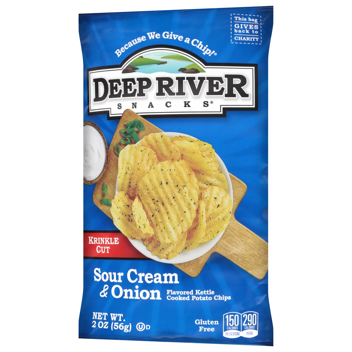 slide 4 of 4, Deep River Snacks Krinkle Cut Kettle Cooked Sour Cream & Onion Potato Chips 2 oz, 2 oz
