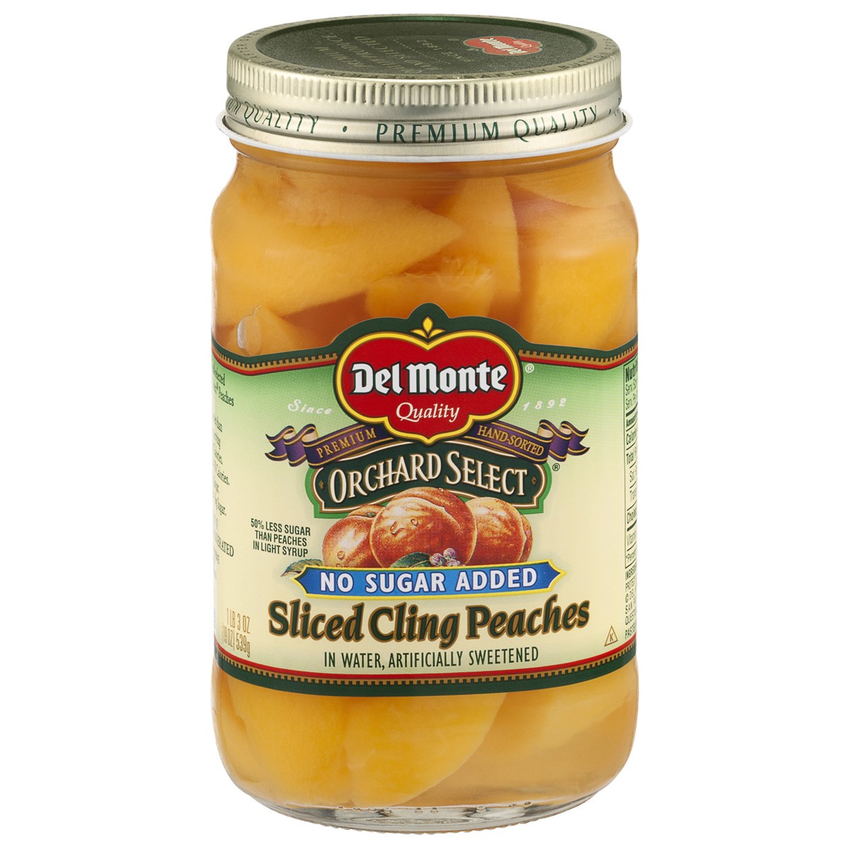 slide 1 of 12, Del Monte Orchard Select No Sugar Added Sliced Cling Peaches 19 oz, 19 oz