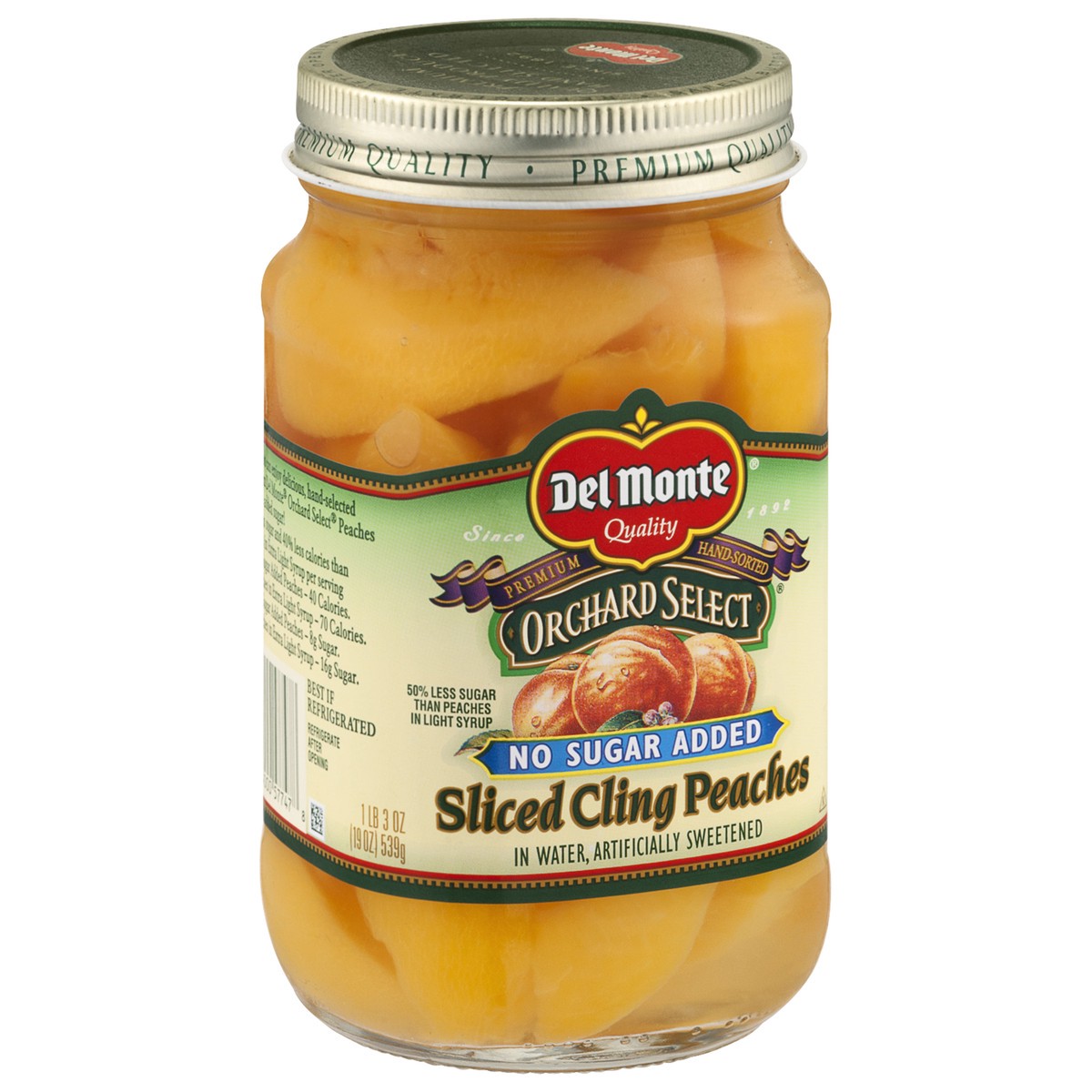 slide 7 of 12, Del Monte Orchard Select No Sugar Added Sliced Cling Peaches 19 oz, 19 oz