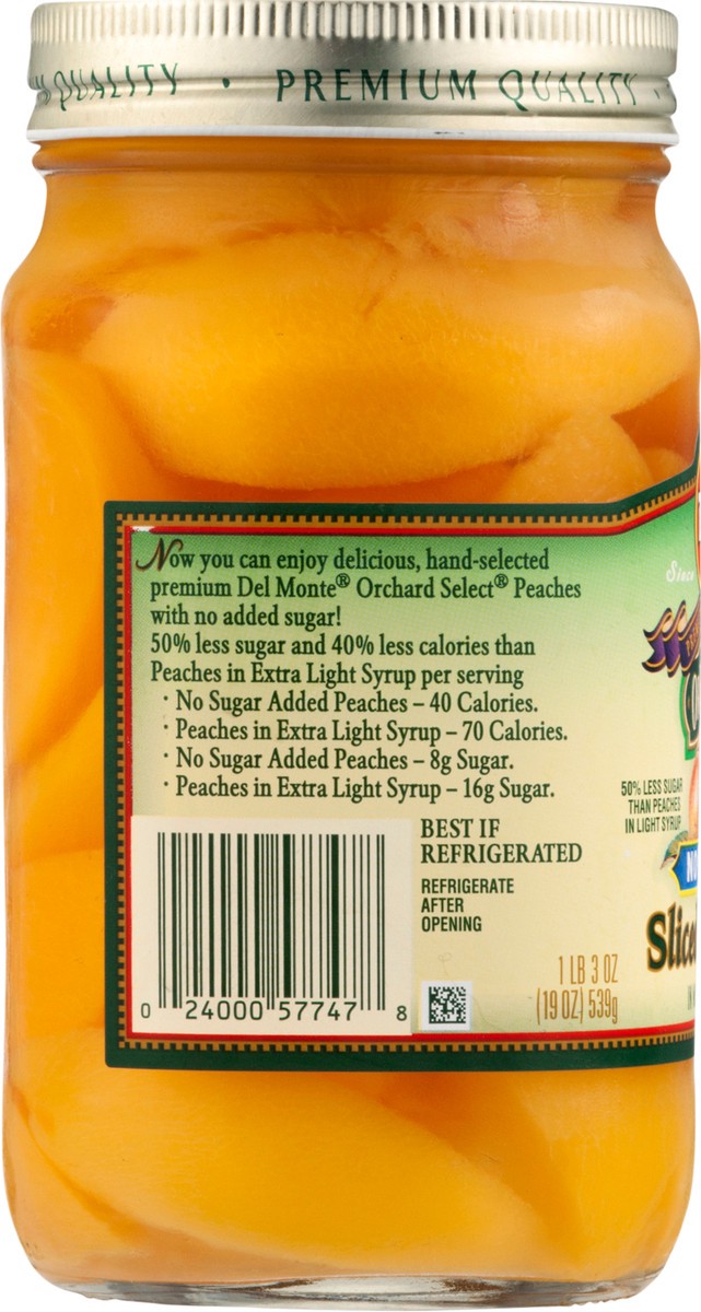 slide 11 of 12, Del Monte Orchard Select No Sugar Added Sliced Cling Peaches 19 oz, 19 oz