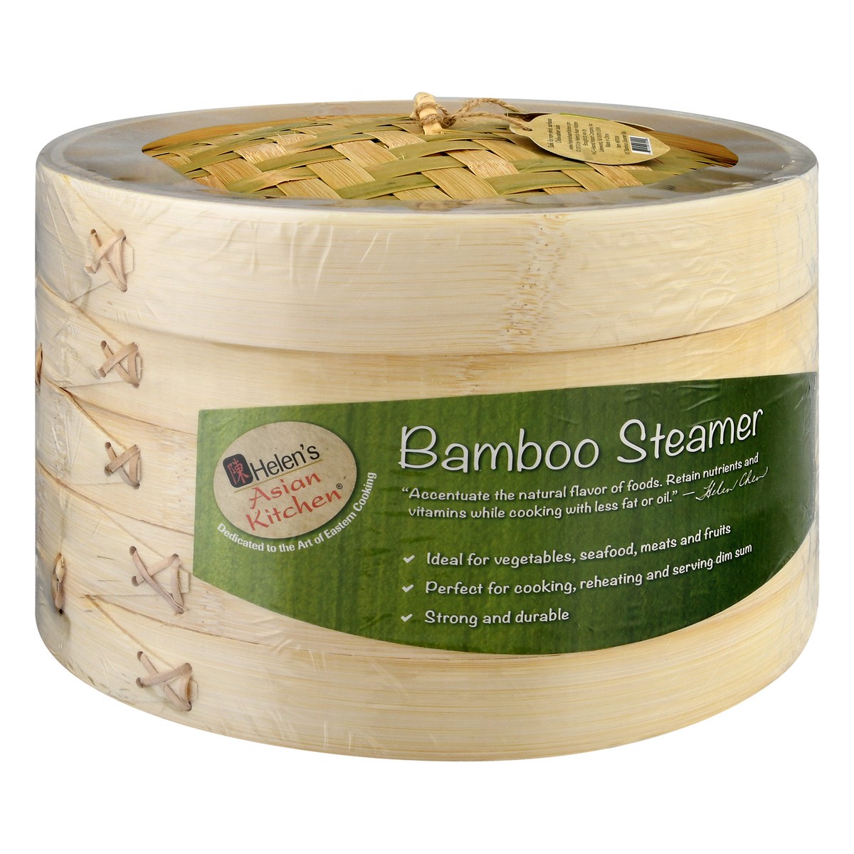 slide 8 of 9, Helen's Asian Kitchen 10 Inch Bamboo Steamer Set 1 ea, 1 ct