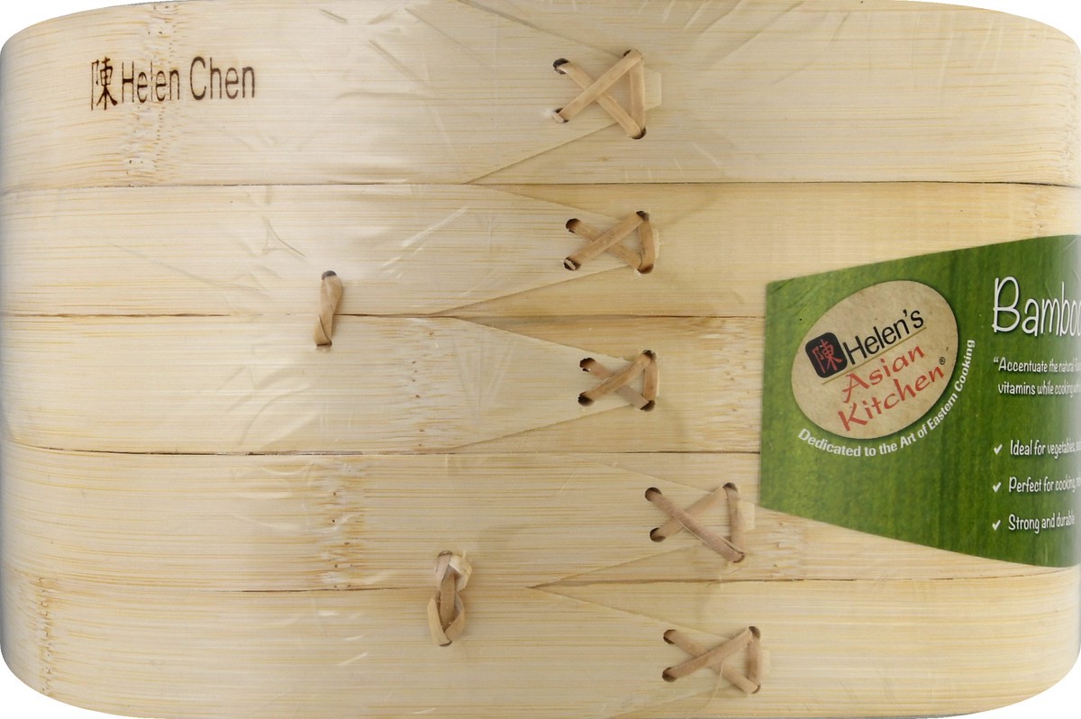 slide 5 of 9, Helen's Asian Kitchen 10 Inch Bamboo Steamer Set 1 ea, 1 ct