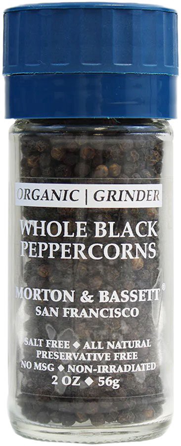 slide 1 of 1, Morton & Bassett Organic Whole Black Peppercorns Grinder, 2 oz