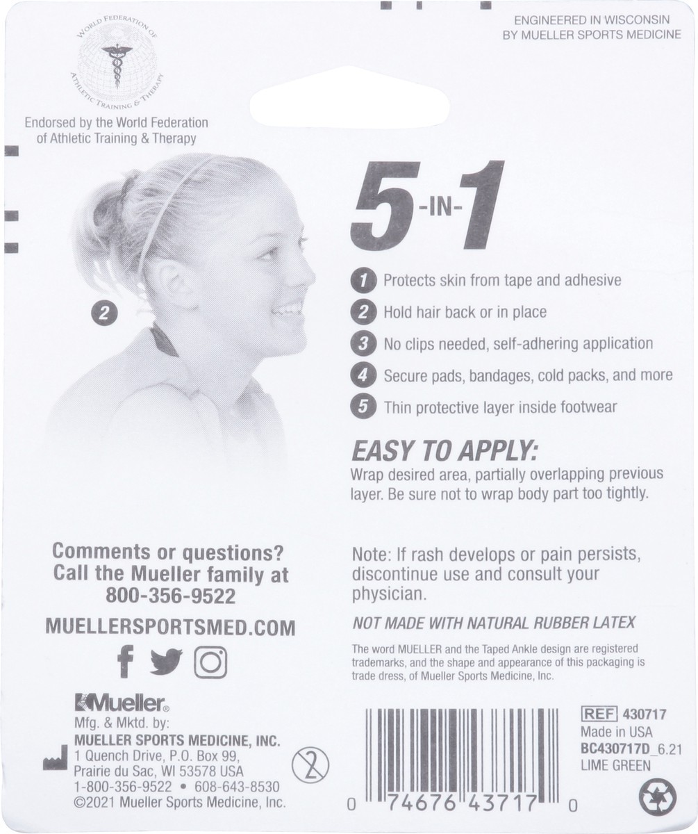 slide 5 of 9, Mueller Sport Care Lime Green MWrap Multi-Purpose Pre-Wrap 1 ea, 1 ct