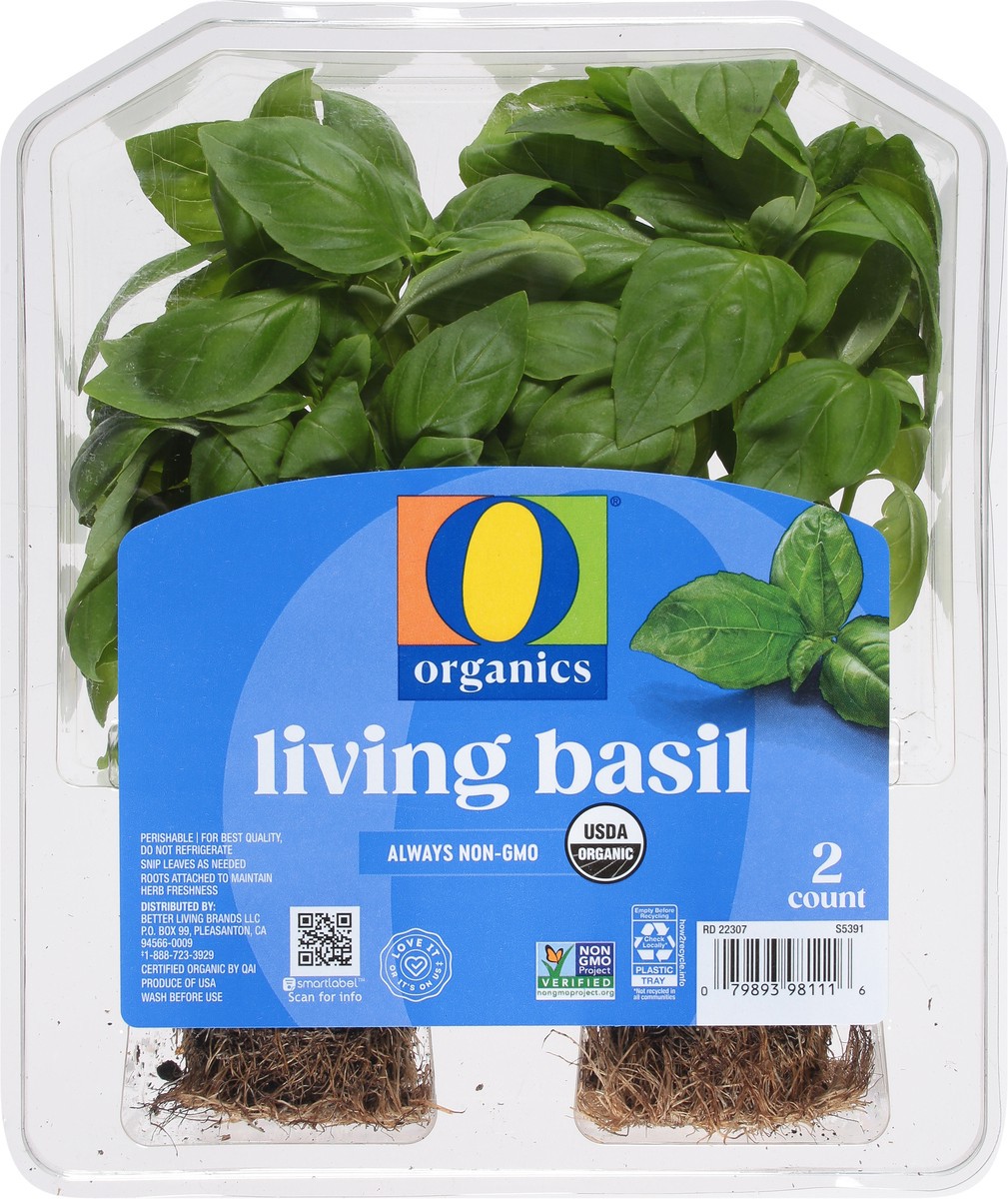 slide 7 of 7, O Organics Basil Living - 2 Count, 2 ct